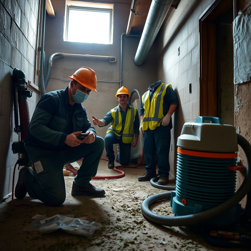 A Royal Ridge Mold Removal technician explaining a mold inspection report to a homeowner in a modern Buda kitchen.