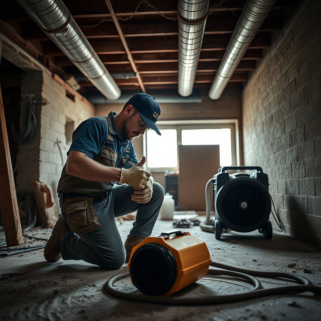 A Royal Ridge Mold Removal technician explaining a mold remediation plan to a homeowner in a modern Pflugerville kitchen.
