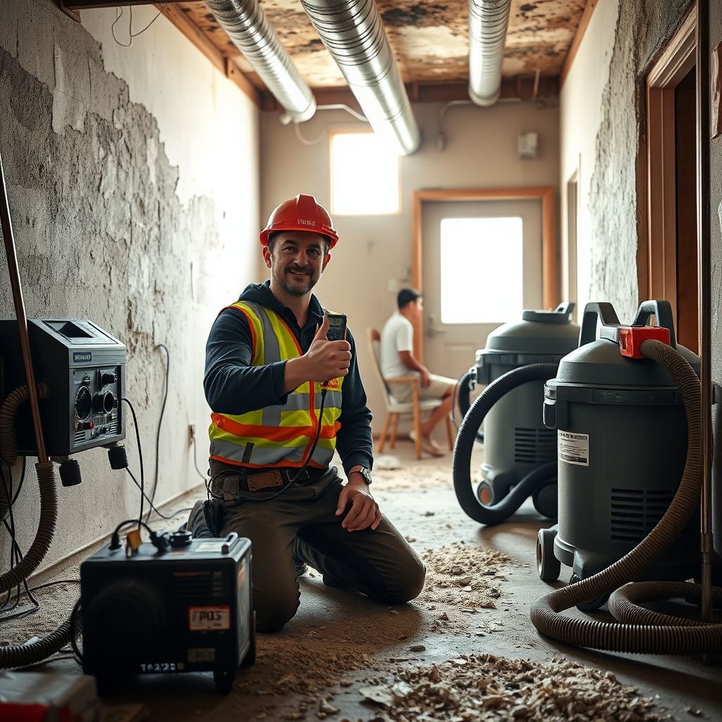 A Royal Ridge Mold Removal team member explaining the remediation process to a homeowner in a clean, post-mold-removal Cedar Park kitchen.